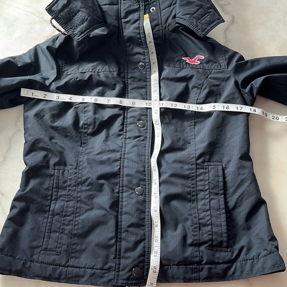 HOLLISTER CALIFORNIA all-weather jacket navy Sz M pink logo - Picture 3 of 14